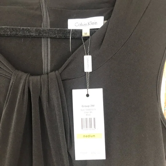 NWT Calvin Klein Black Sleeveless Dress - Picture 3 of 4